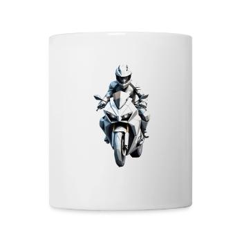 Biker Aufkleber - Motorrad Design - Tasse - Weiß - Vorne