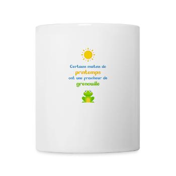Matins printemps fraicheur grenouille soleil - Mug blanc - blanc - Devant