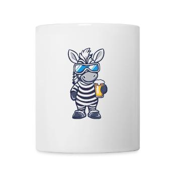 Zebra Après-Ski Bière Bande dessinée - Mug blanc - blanc - Devant