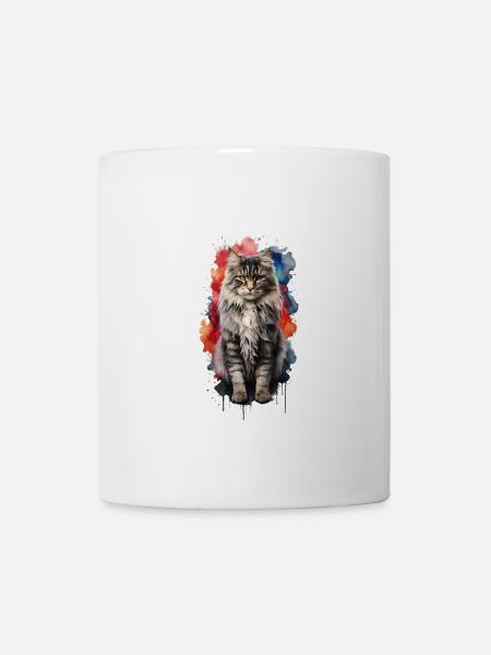Norwegische Waldkatze - Tasse - Weiß