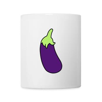 Aubergine - Mug blanc - blanc - Devant