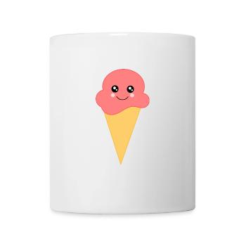 Eis Eiscreme Erdbeereis - Tasse - Weiß - Vorne