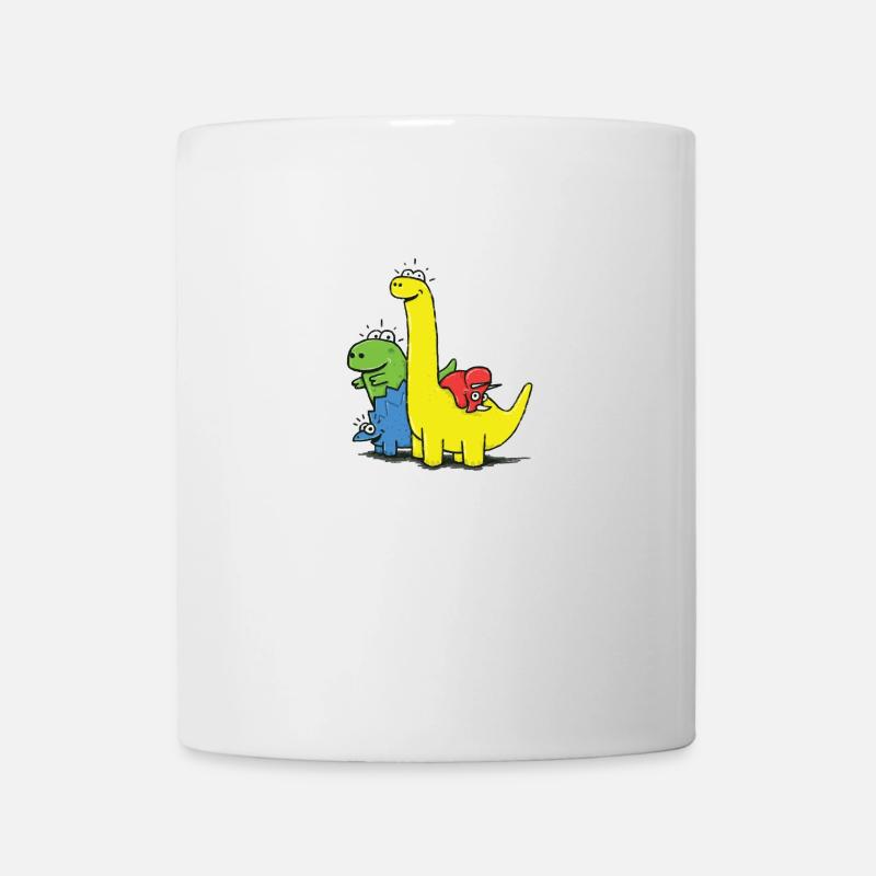Dino Gang, Farbig - Tasse - Weiß