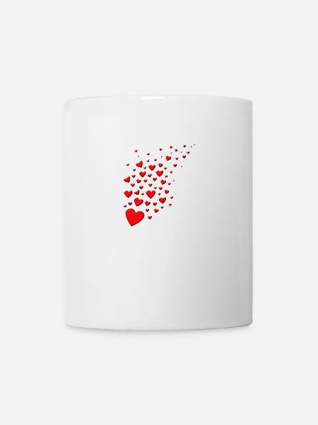 coeurs 3D, cadeau pour les femmes coeurs volant - Mug blanc - blanc