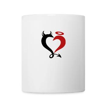 Engel und Teufel Liebespaar. - Tasse - Weiß - Vorne