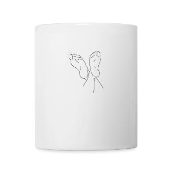 Zwei minimalistische Füße - Tasse - Weiß - Vorne
