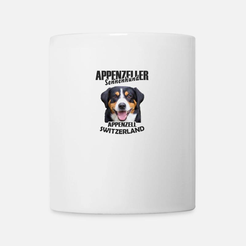 Sweat à capuche Appenzeller Sennenhund Suisse avec imprimé - Mug blanc - blanc