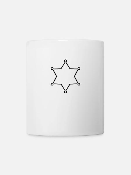 Sheriff Stern Rahmen - Tasse - Weiß