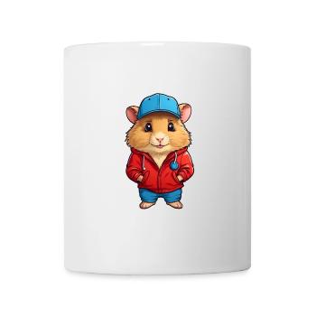 Süßer Goldhamster mit Jacke und Kappe - Tasse - Weiß - Vorne