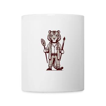 Cute Tiger Artist - Mug - white - Front
