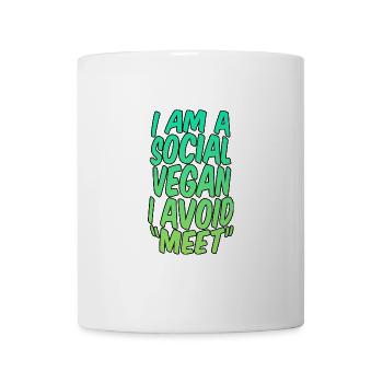 Je suis un végétalien social j’évite Rencontrer 3 - Mug blanc - blanc - Devant