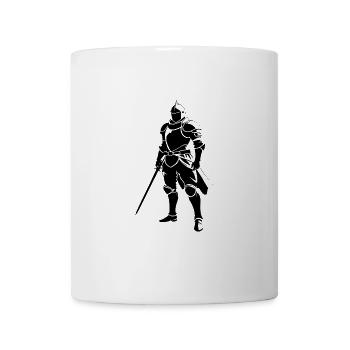 Chevalier - Autocollant de conception médiévale - Mug blanc - blanc - Devant