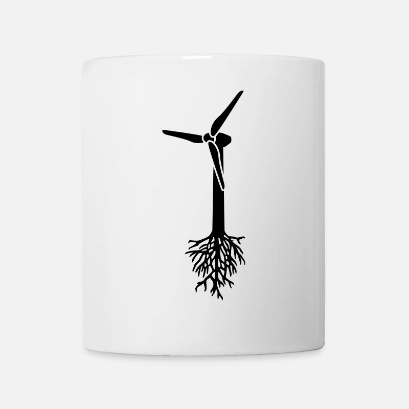Think Green Windenergie T-Shirt Ökostrom Design - Tasse - Weiß