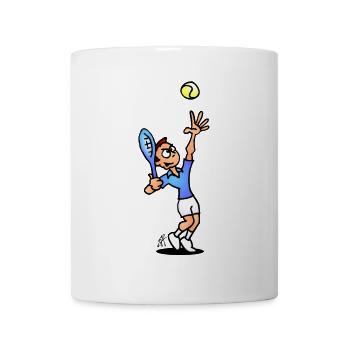 Tennis Serve, Full Color Design - Mug - white - Front
