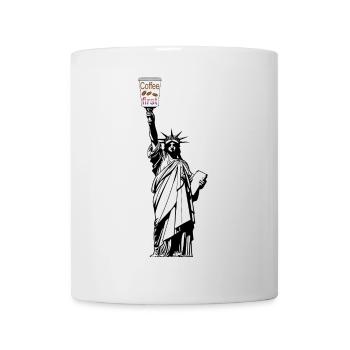 Coffee first, Statue de la Liberté - Mug blanc - blanc - Devant