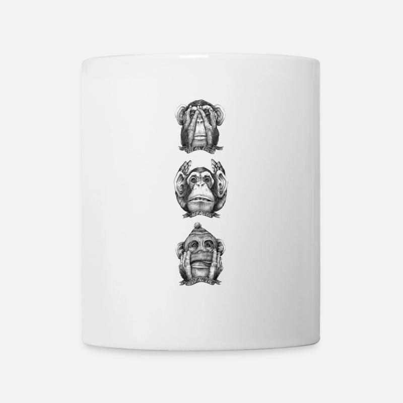 Three Monkeys: Seeing All the Evil - Mug - white