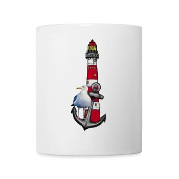 Lighthouse Beach Bird Graphic Anchor - Mug - white - Front