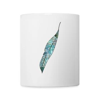 plume de nacre aux couleurs maritimes - Mug blanc - blanc - Devant