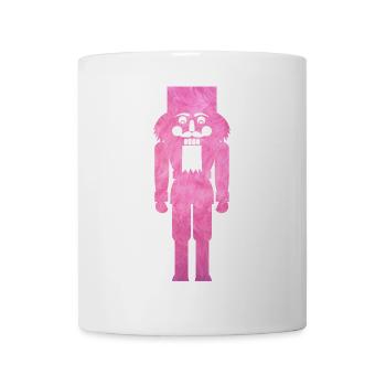 Nutcracker Plush Fluffy Christmas Pink Cool - Mug - white - Front