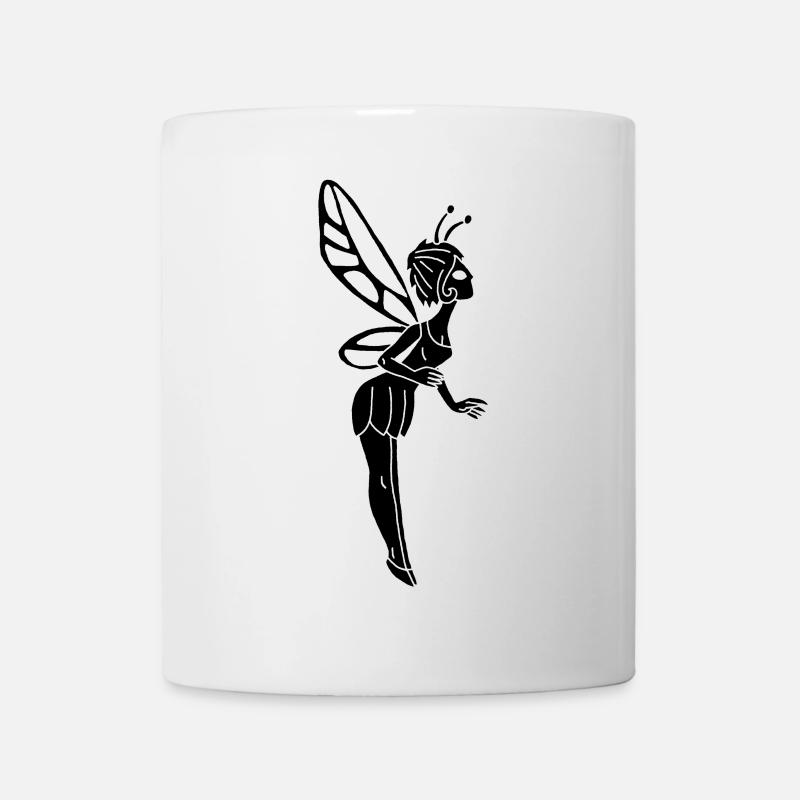 Fée porte bonheur noire - Mug blanc - blanc