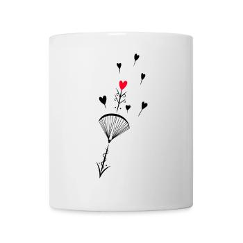 Parachutiste avec flèche et cœur - Mug blanc - blanc - Devant