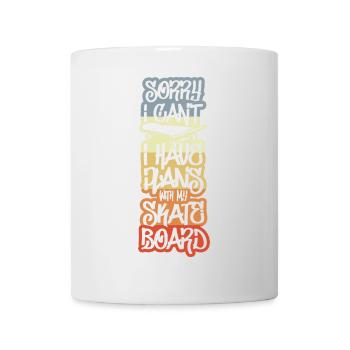 Désolé j’ai des projets avec mon skateboard - Mug blanc - blanc - Devant
