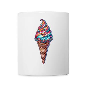 farbenfrohe Eiskreation in lebendigen Farben - Tasse - Weiß - Vorne