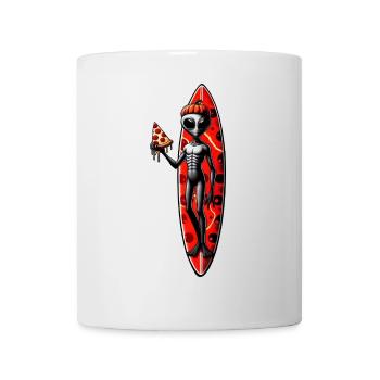 Halloween Alien Surfer Pizza Lover - Mug blanc - blanc - Devant