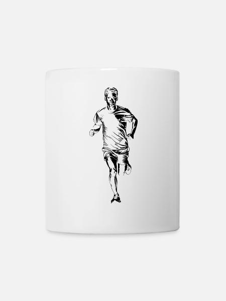 Jogger Zeichnung - Tasse - Weiß