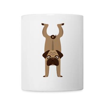 Chien Gymnastique Carlin Équilibre sur les mains Cadeau - Mug blanc - blanc - Devant