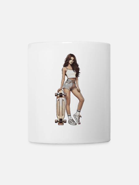 Skatergirl - Tasse - Weiß