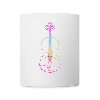 Violine Strichzeichnung - Tasse - Weiß - Vorne