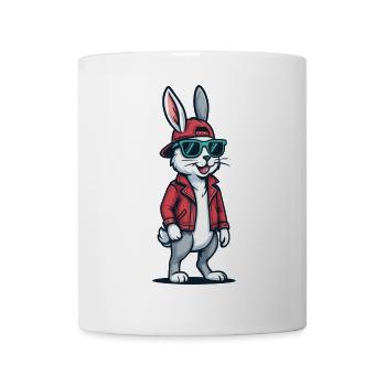 Lapin de rue cool - Mug blanc - blanc - Devant