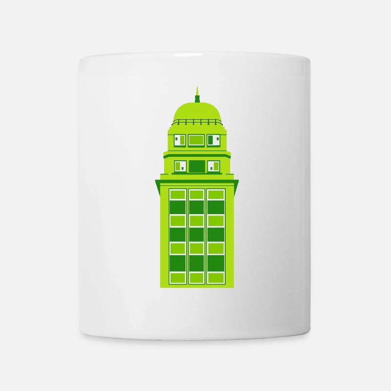 Horloge Tour Verte Rétro - Mug blanc - blanc