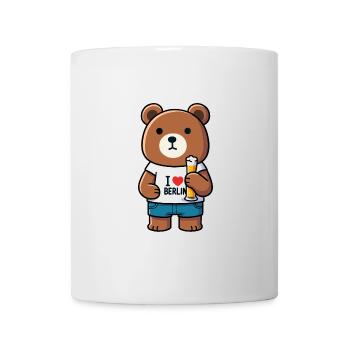 Berlin Tourist Bear avec de la bière et I Love Berlin - Mug blanc - blanc - Devant