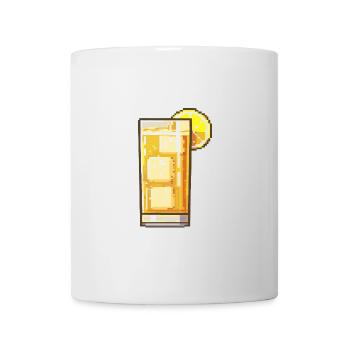 Red wine pixel wine glass - Mug - white - Front