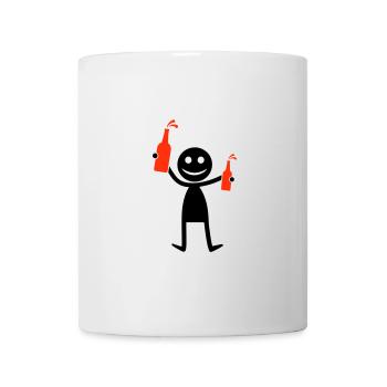 Silhouette de fête de la bière - Mug blanc - blanc - Devant