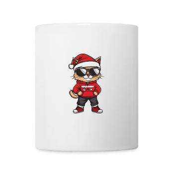 Tête de Noël Chat Noël - Mug blanc - blanc - Devant