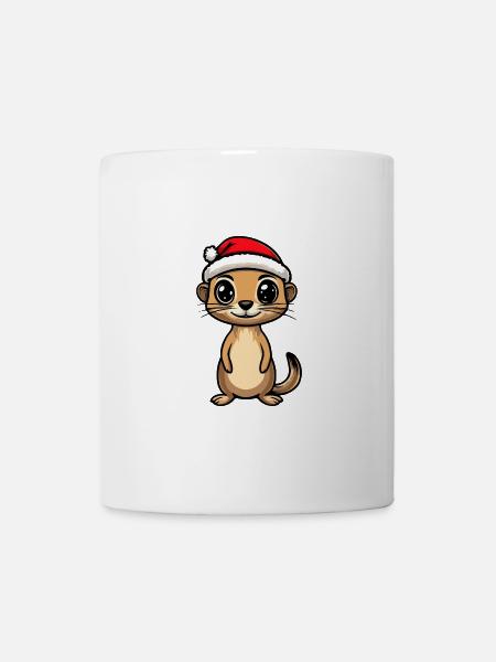 Erdmännchen Weihnachten Christmas - Tasse - Weiß