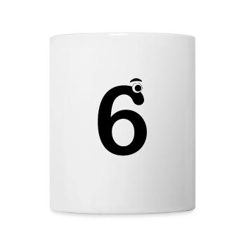 Zahl Sechs 6 Kinder Geburtstag Mathematik lernen - Tasse - Weiß - Vorne