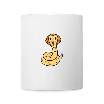 mignon serpent comique rieur - Mug blanc - blanc - Devant