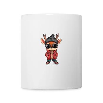 Bande dessinée d’hiver cerf - Mug blanc - blanc - Devant