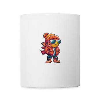 Bande dessinée d’hiver poisson rouge - Mug blanc - blanc - Devant