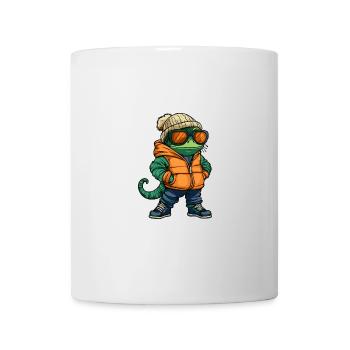 Bande dessinée d’hiver caméléon - Mug blanc - blanc - Devant