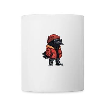 Rabe Krähe Winter Comic - Tasse - Weiß - Vorne