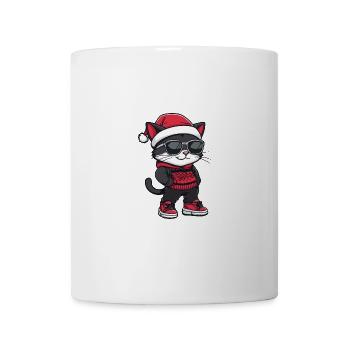 Chat Noël Cool Noël - Mug blanc - blanc - Devant