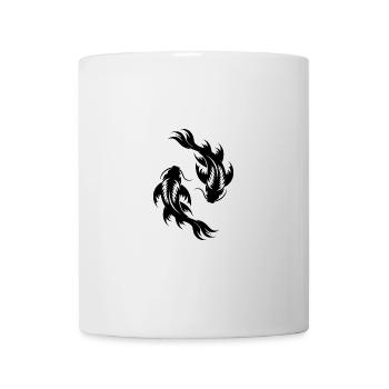 Koi Carpe Yoga Cercle Style Yin et Yang - Mug blanc - blanc - Devant