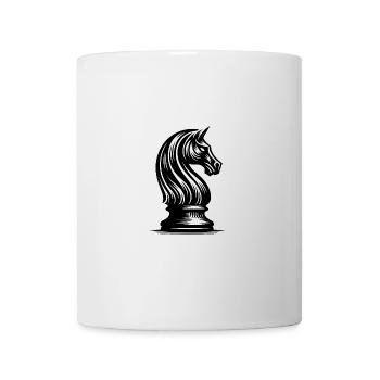 Schach Pferd Zeichnung Schachfigur Springer - Tasse - Weiß - Vorne