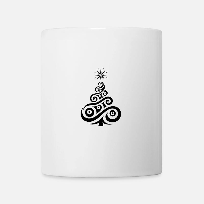 Stilvoller, abstrakter Weihnachtsbaum mit Stern - Tasse - Weiß
