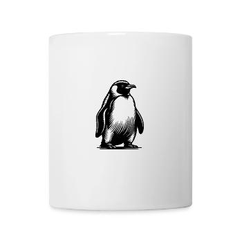 Putziger schlauer Pinguin Tattoo Illustration - Tasse - Weiß - Vorne